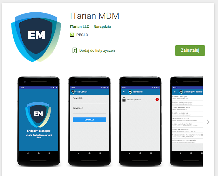 Itarian MDM - Play market